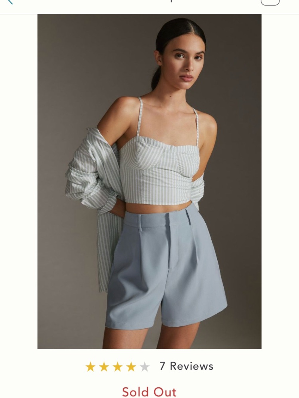 Anthropologie Light Mint Smocked Top